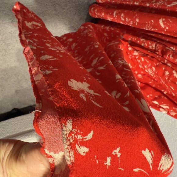 Free People Red Color My World Floral Jumpsuit Womens XS Wide Leg Smocked Boho - Picture 10 of 11